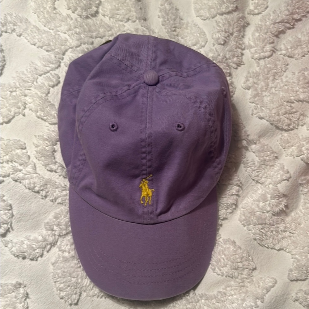 Ralph Lauren Lavender Cap with Gold Embroidery